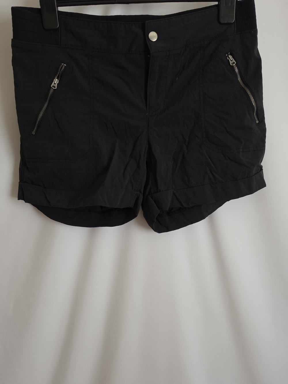 Athleta Black Cargo Zip-Front Shorts